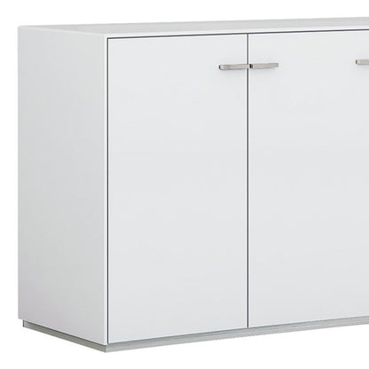 72" White Buffet Table with Four Doors