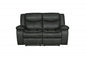 64" Gray Faux Leather Manual Reclining Love Seat