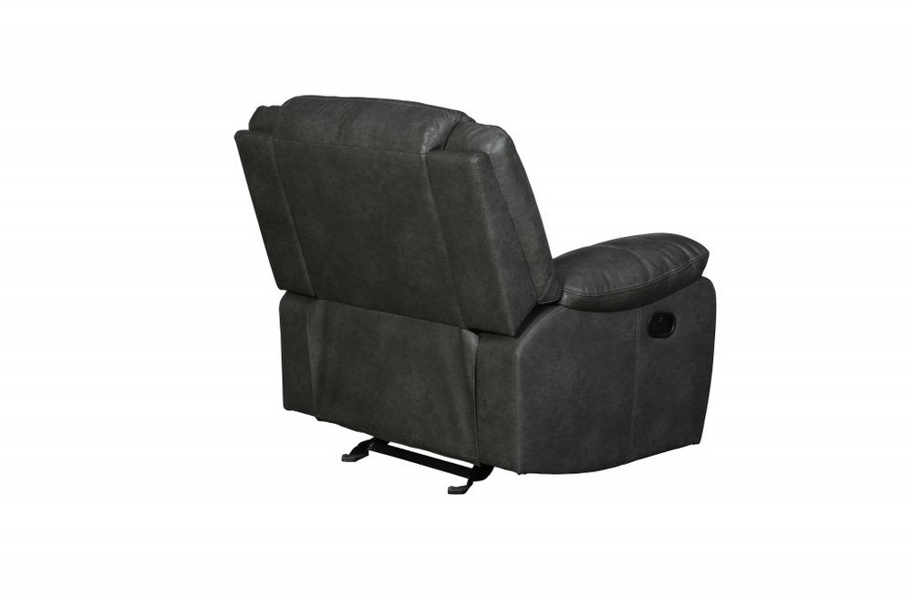 42" Brown Leather Match Manual Gliding Recliner