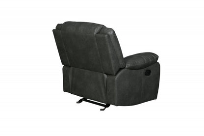 42" Brown Leather Match Manual Gliding Recliner