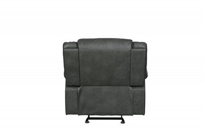 42" Brown Leather Match Manual Gliding Recliner