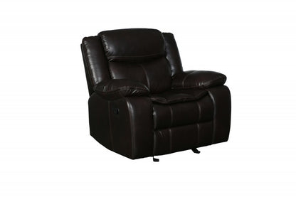 42" Gray Leather Match Manual Gliding Recliner