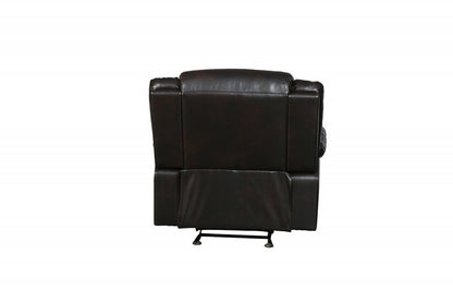 42" Gray Leather Match Manual Gliding Recliner