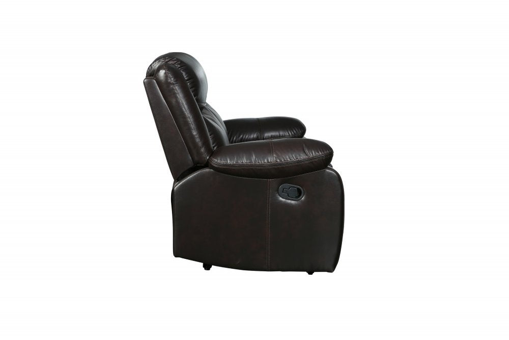 42" Gray Leather Match Manual Gliding Recliner
