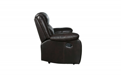 42" Gray Leather Match Manual Gliding Recliner