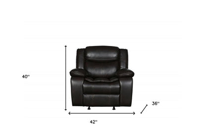 42" Gray Leather Match Manual Gliding Recliner