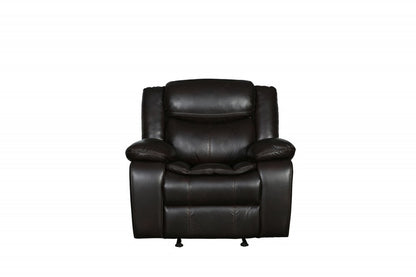 42" Gray Leather Match Manual Gliding Recliner