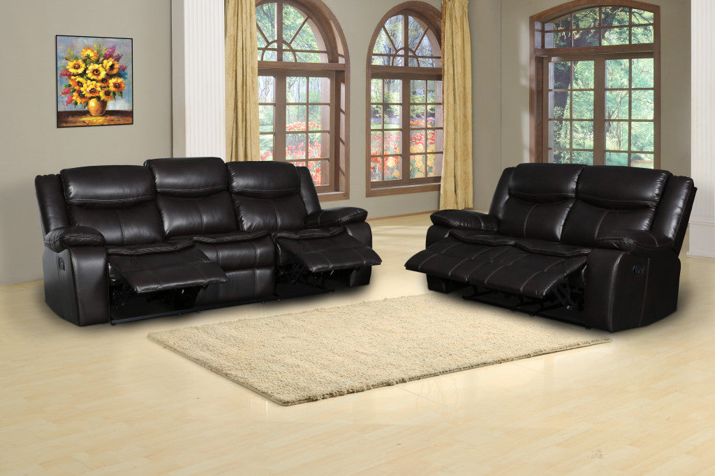 Two Piece Indoor Brown Microsuede Five Person Seating Set