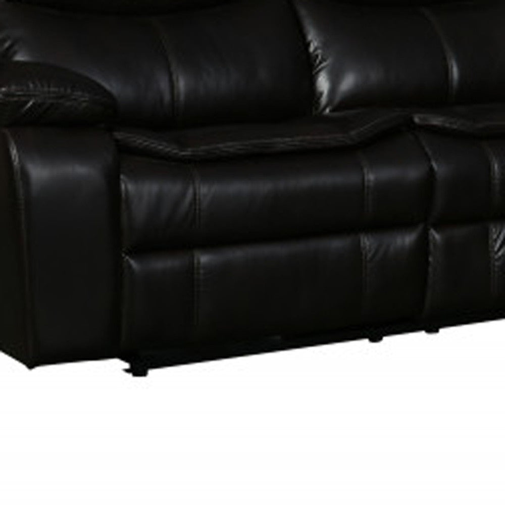 Brown Polyester Blend Reclining U Shaped Three Piece Corner Sectional With Console