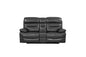 78" Gray Faux Leather Manual Reclining Love Seat With Storage