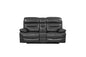 78" Gray Faux Leather Manual Reclining Love Seat With Storage