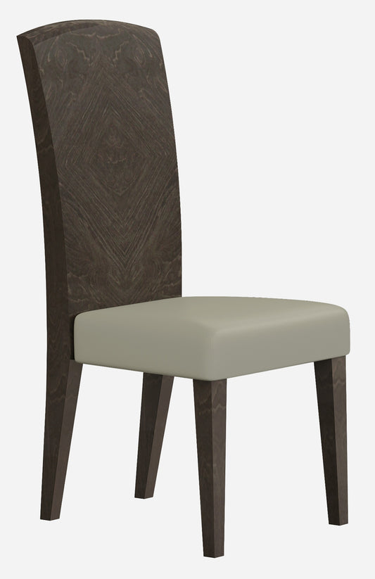 Set of Two Gray And Espresso Upholstered Dining Side Chairs