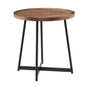 22" Brown and Black Wood and Steel Round Cross Legs End Table