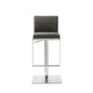 Gray And Silver Faux Leather And Steel Bar Chair