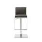 Dark Gray and Silver Faux Leather And Steel Adjustable Bar Chair