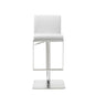 White And Silver Faux Leather And Steel Bar Chair