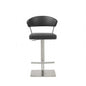 Black And Silver Faux Leather And Steel Bar Chair