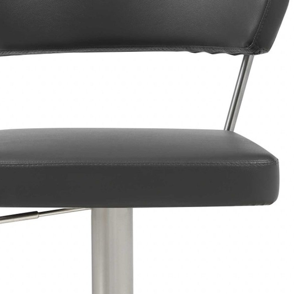 20 " Black And Silver Stainless Steel Bar Chair