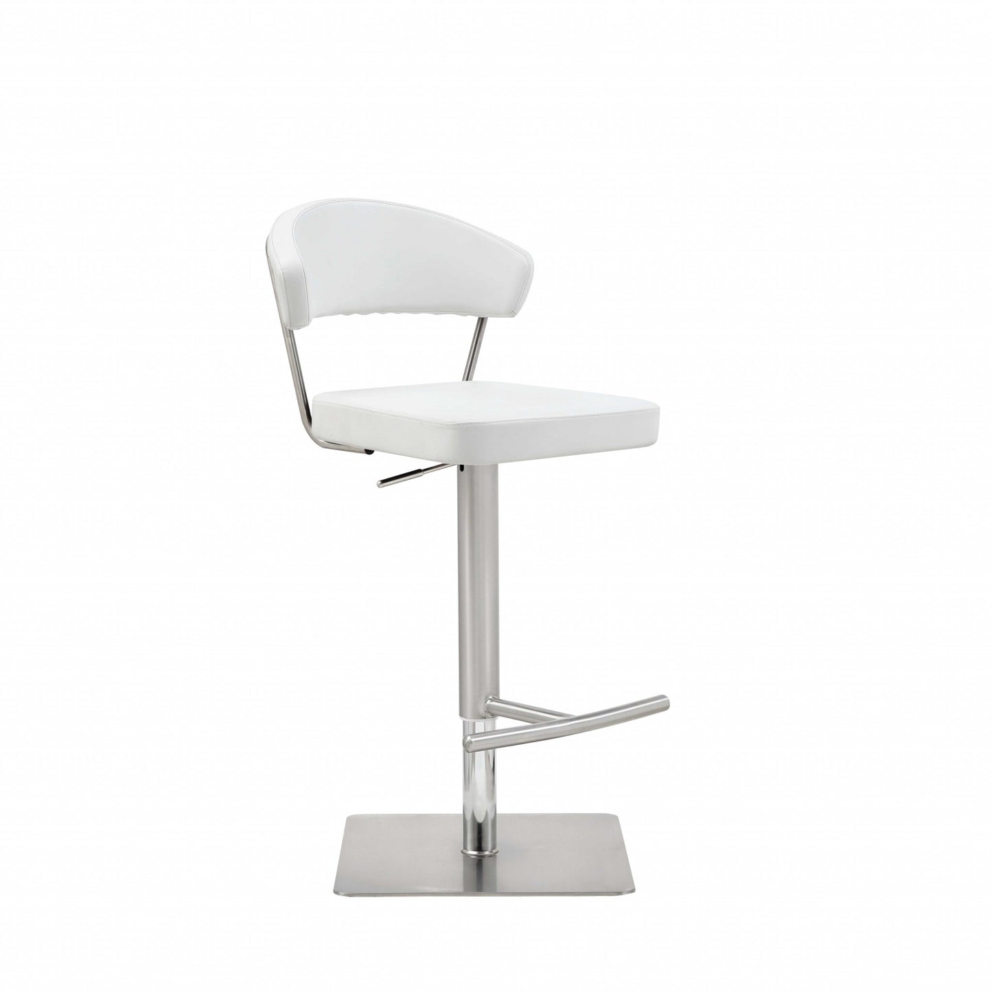 20 " White And Silver Stainless Steel Bar Chair