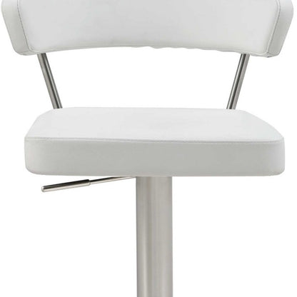 20 " White And Silver Stainless Steel Bar Chair