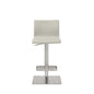 Light Gray And Silver Faux Leather And Steel Counter Height Bar Chair