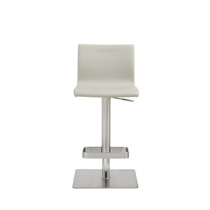 26 " Light Gray And Silver Stainless Steel Counter Height Bar Chair