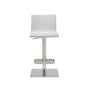 White And Silver Faux Leather And Steel Counter Height Bar Chair