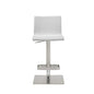 26 " White And Silver Stainless Steel Counter Height Bar Chair