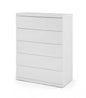 36 X 20 X 47 Gloss White Stainless Steel 5 Drawer Chest