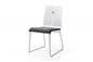 Set of Two Black and Silver Upholstered Faux Leather Dining Side Chairs