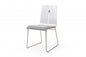 Gray and Silver Upholstered Faux Leather Dining Side Chair