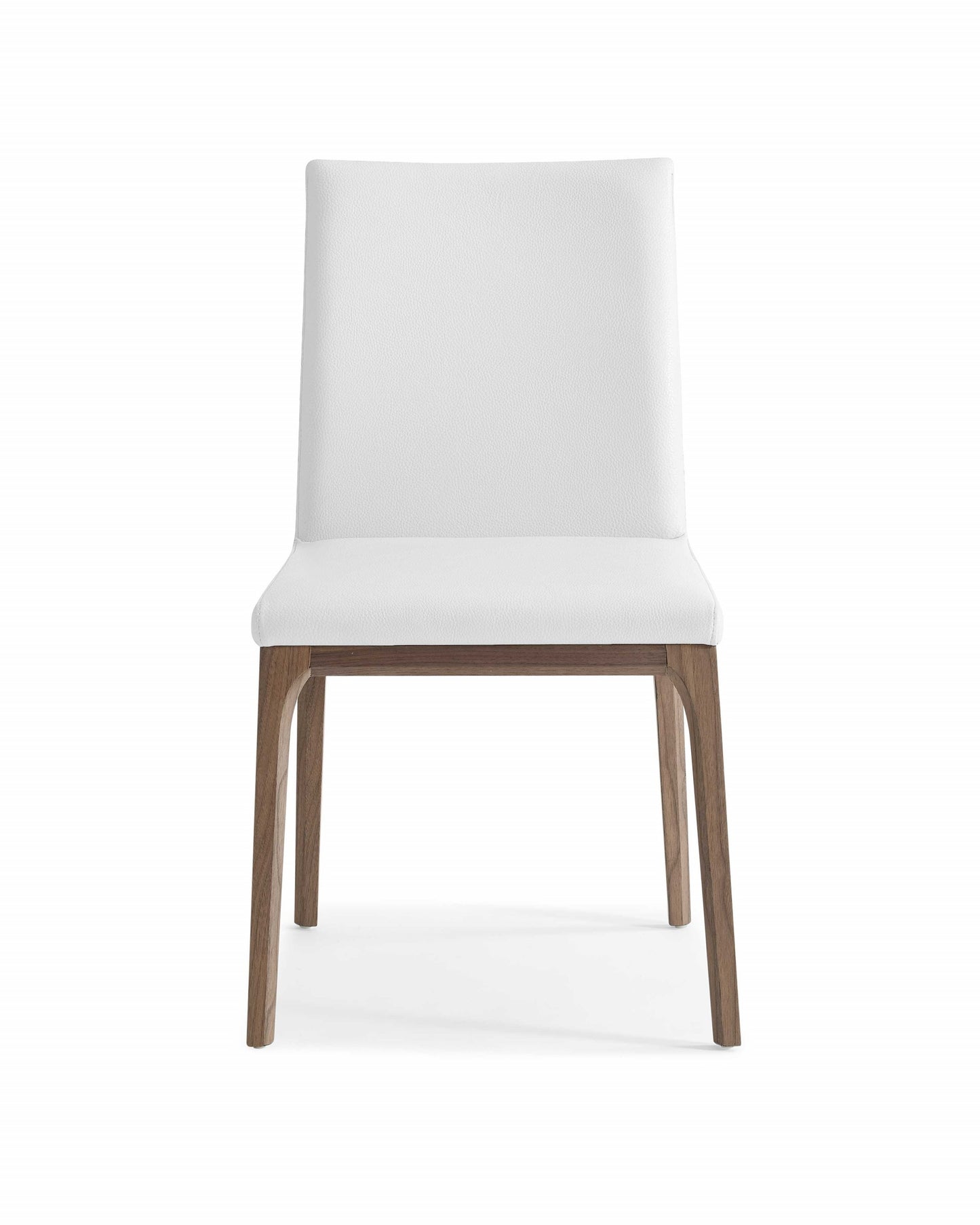 Set of Two White And Brown Upholstered Faux Leather isequal(Yes,No,Wood Dining Side Chairs