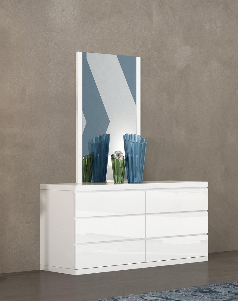 63" White Solid Wood Six Drawer Double Dresser