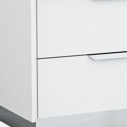 21" White Two Drawers Nightstand