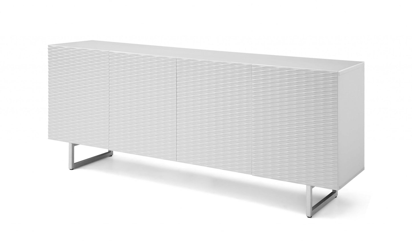 79" White Stainless Steel Solid Console Table