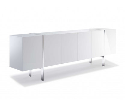 95" White Stainless Steel Solid Console Table