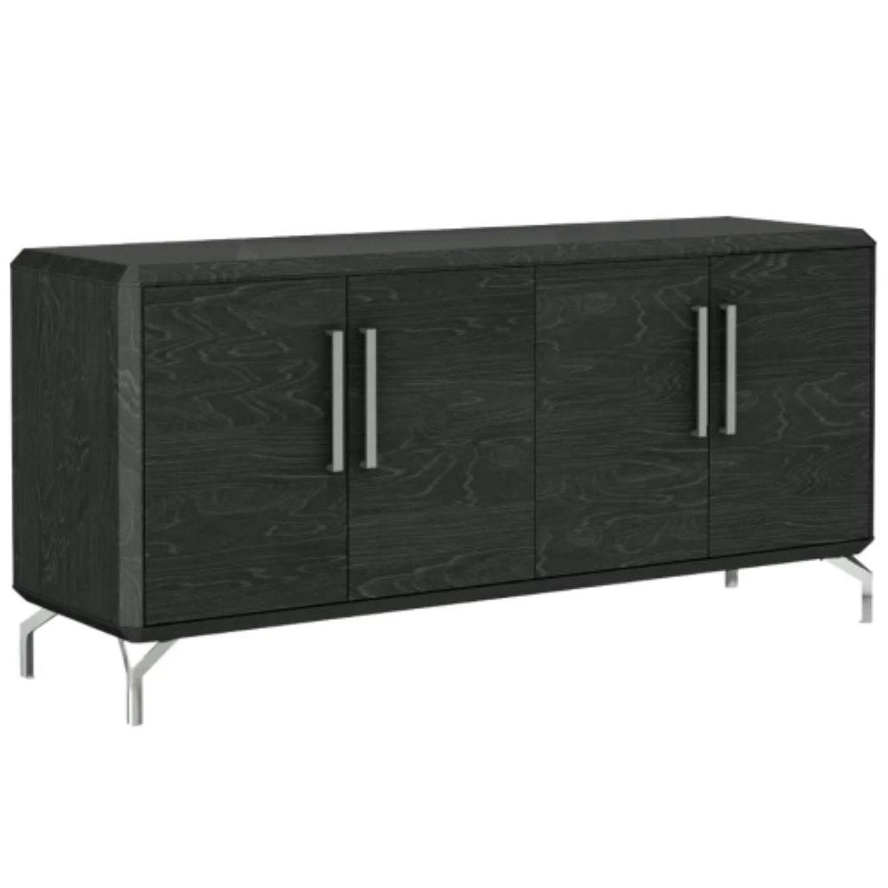 71" Gray Stainless Steel Solid Console Table