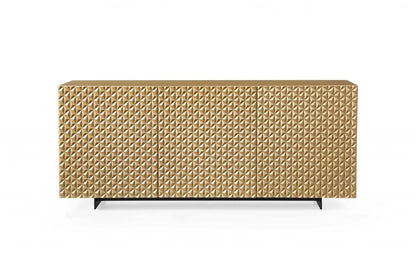 71" Gold and Black Steel Solid Console Table