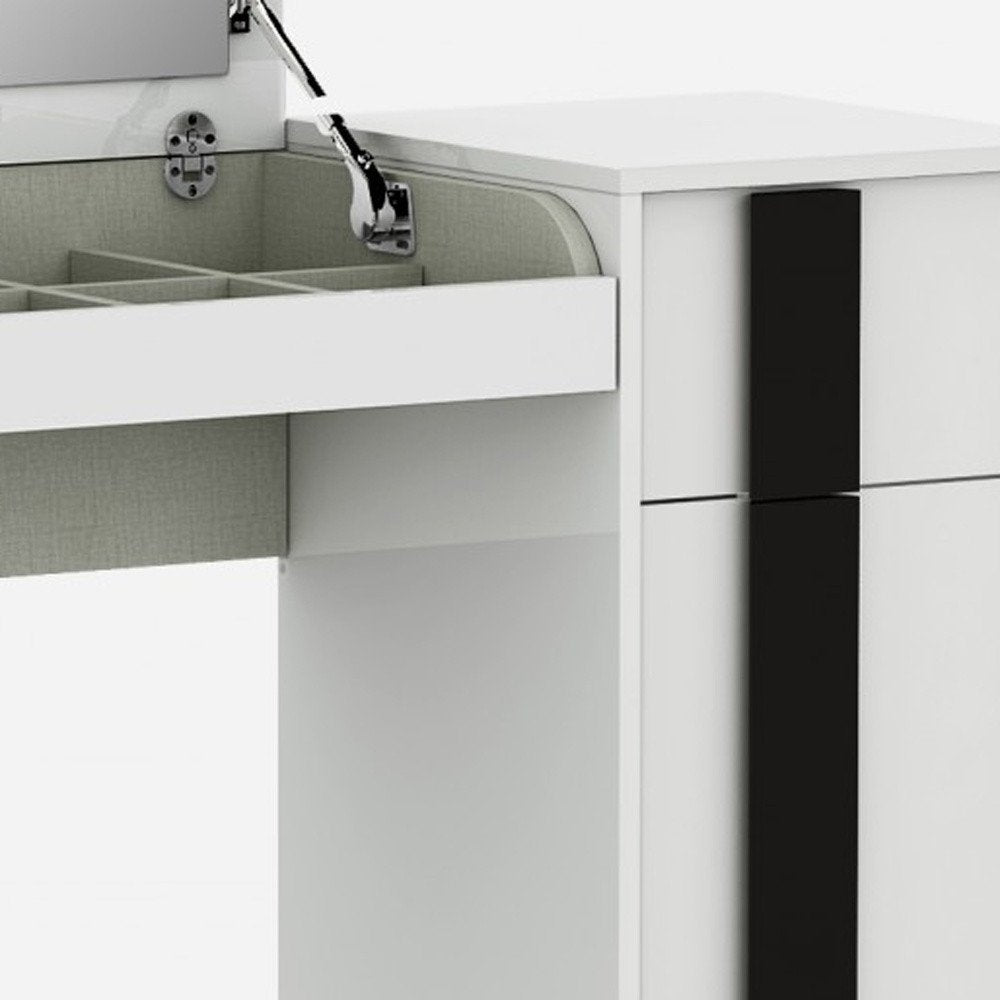 30" White Wood Single Drawer Combo Dresser