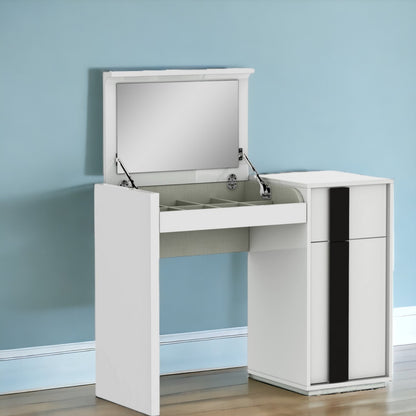 39 X 17 X 30 White Iron Vanity Dresser