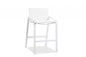 28" White Iron and Stainless Steel Counter Height Bar Chair