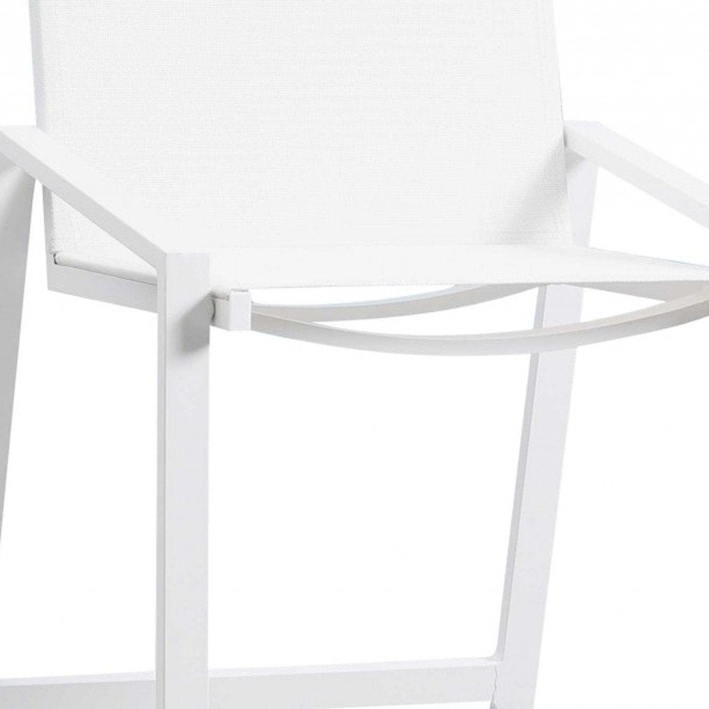 28" White Iron And Steel Counter Height Bar Chair