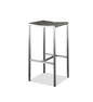 Set of Four 28" Brown And Silver Iron And Steel Backless Counter Height Bar Chairs