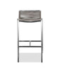 28" Brown And Silver Iron And Steel Low Back Bar Height Bar Chair
