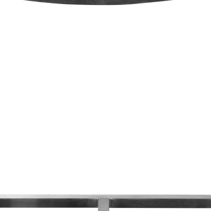 28" Brown And Silver Iron And Steel Low Back Bar Height Bar Chair