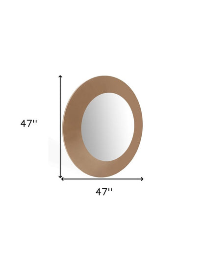47" Gold Round Wood Framed Accent Mirror