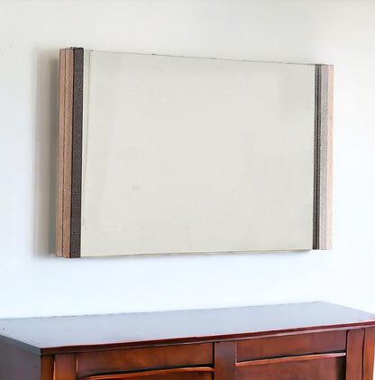 35" Natural Wood Framed Accent Mirror