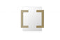 35" Gold Abstract Metal Framed Accent Mirror