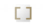 35" Gold Abstract Metal Framed Accent Mirror