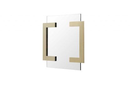 35" Gold Abstract Metal Framed Accent Mirror